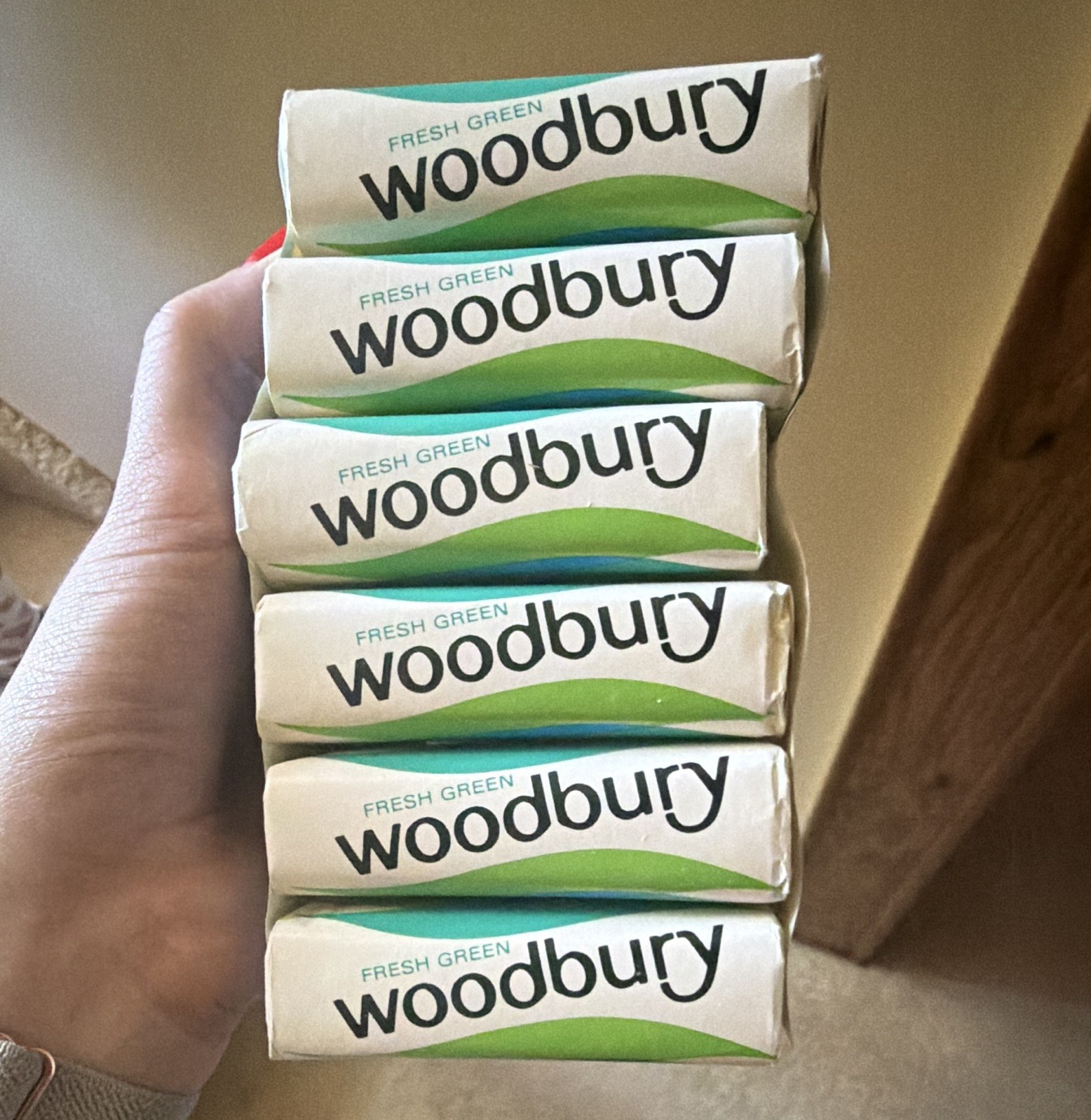 Woodbury Fresh Green Body Bar Soap, 6-Bar Lot for Men & Women