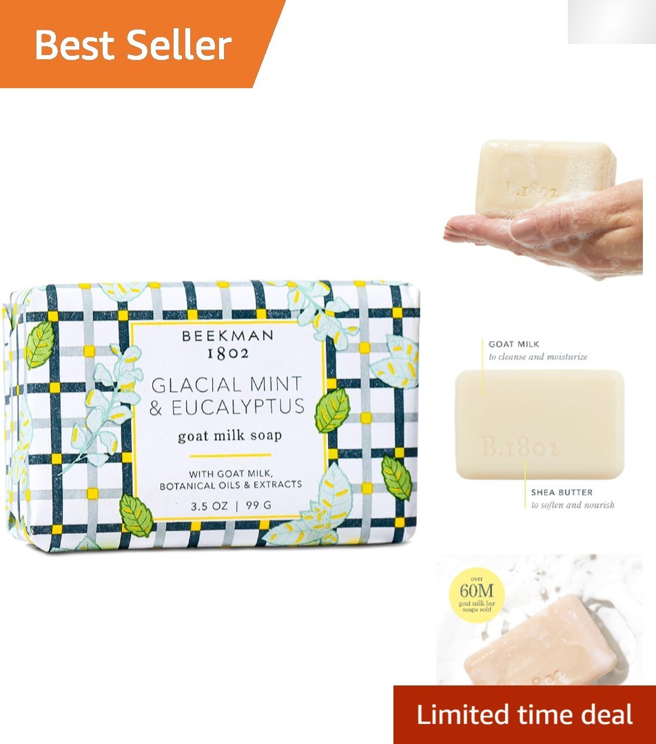 Triple-Milled Goat Milk Soap with Shea Butter – Hydrating Eucalyptus & Mint