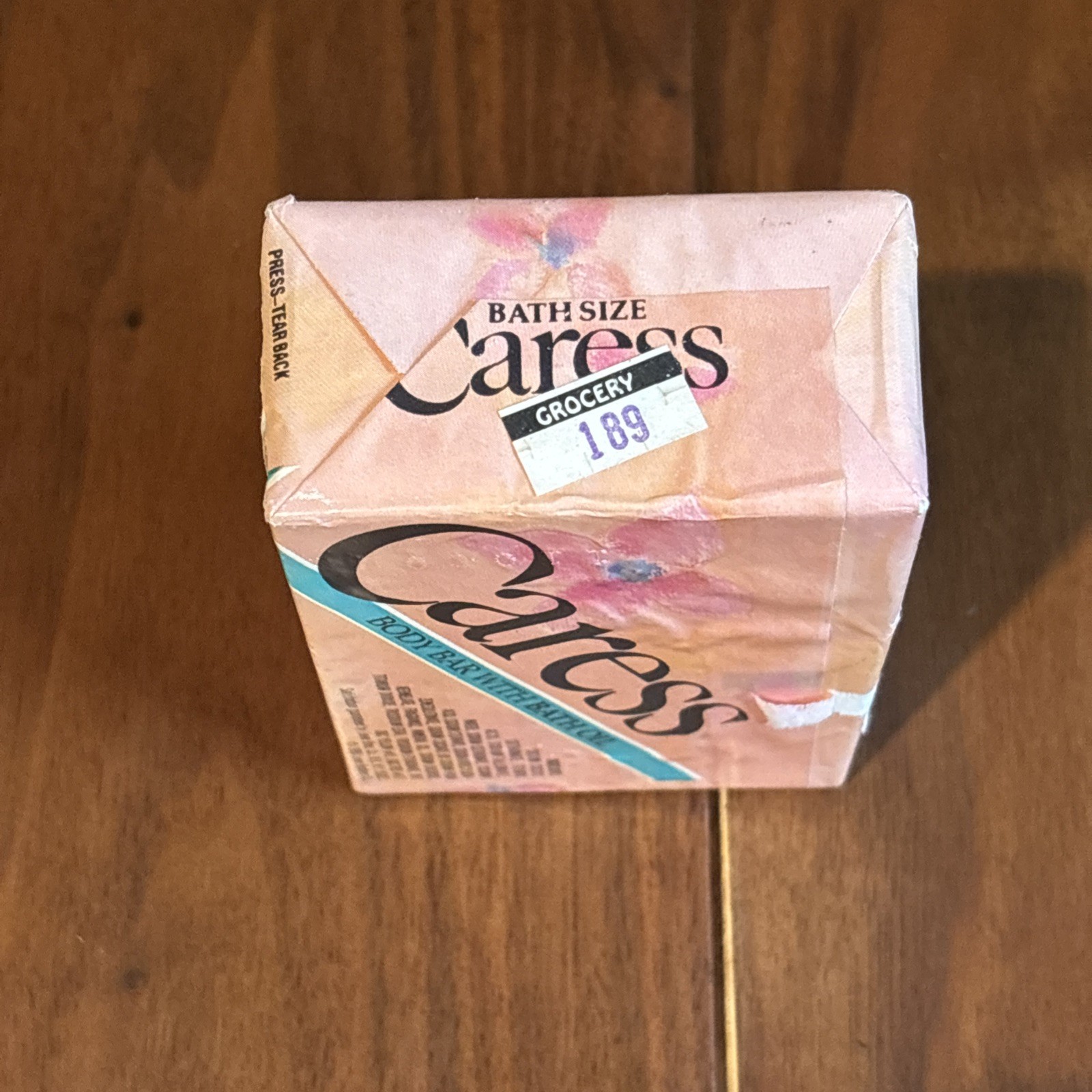 Vintage Caress Body Bar With Bath Oil 4.75 Oz ONE BAR Peach Soap USA 1988