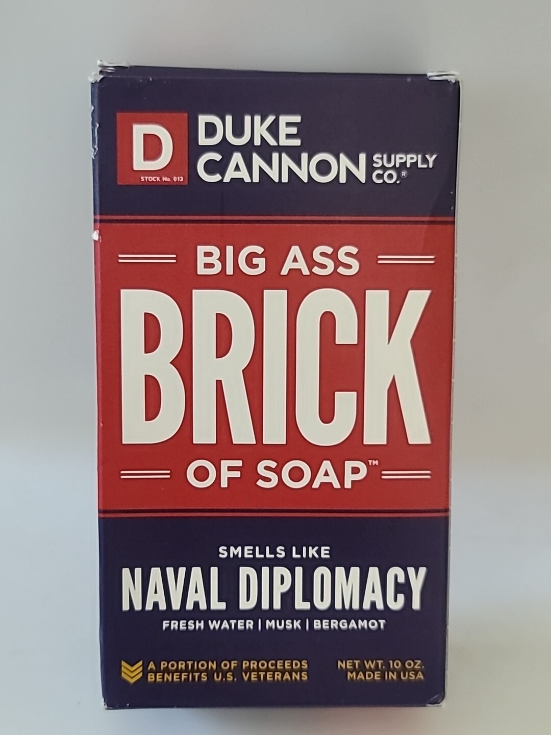 ( 1 ) Duke Cannon Supply Co. Big Ass BRICK of SOAP NAVAL DIPLOMACY 10 oz