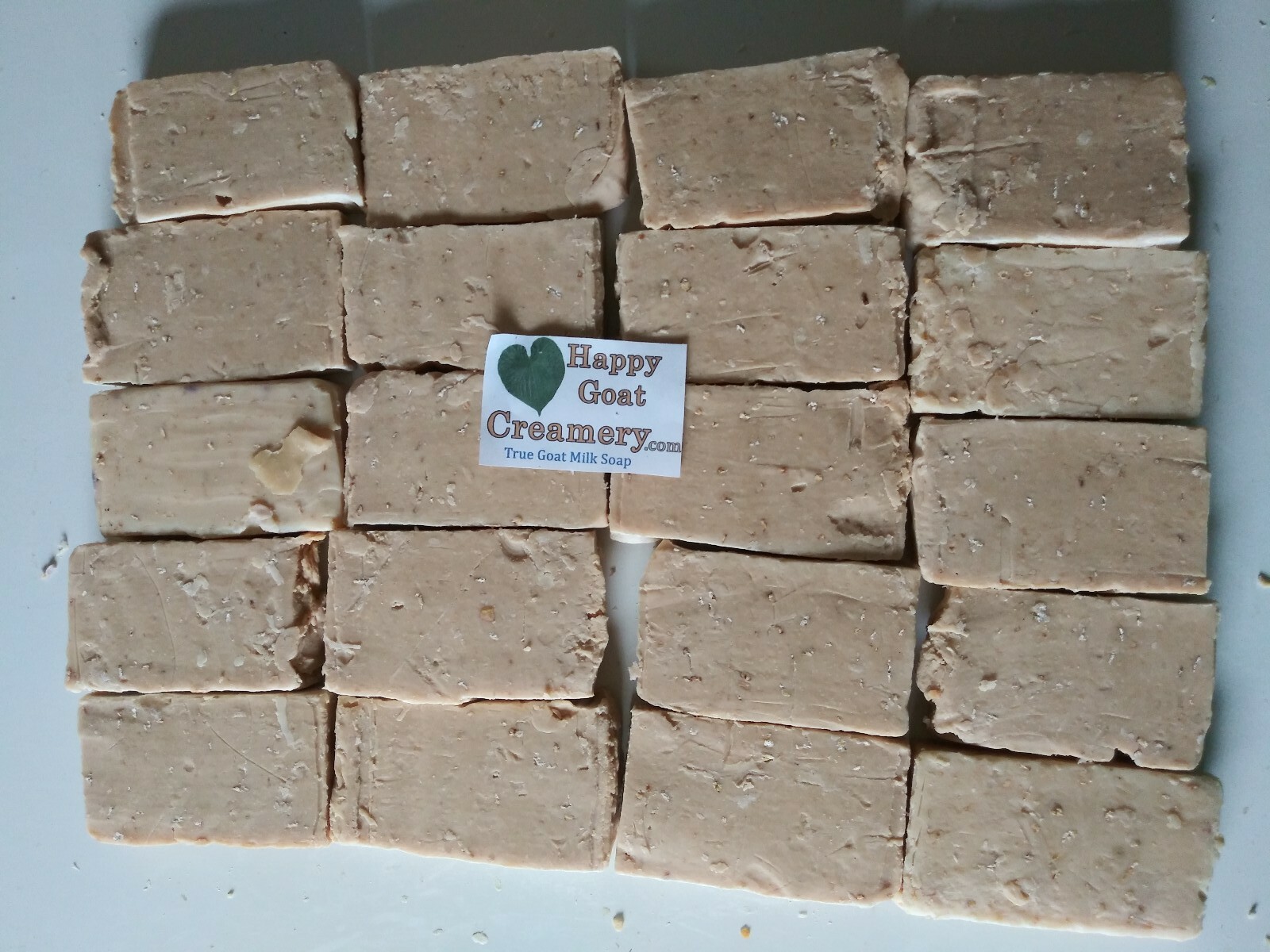 20 BARS RAW GOAT MILK SOAP PEPPERMINT OATMEAL & HONEY HAPPY GOAT CREAMERY CHEAP