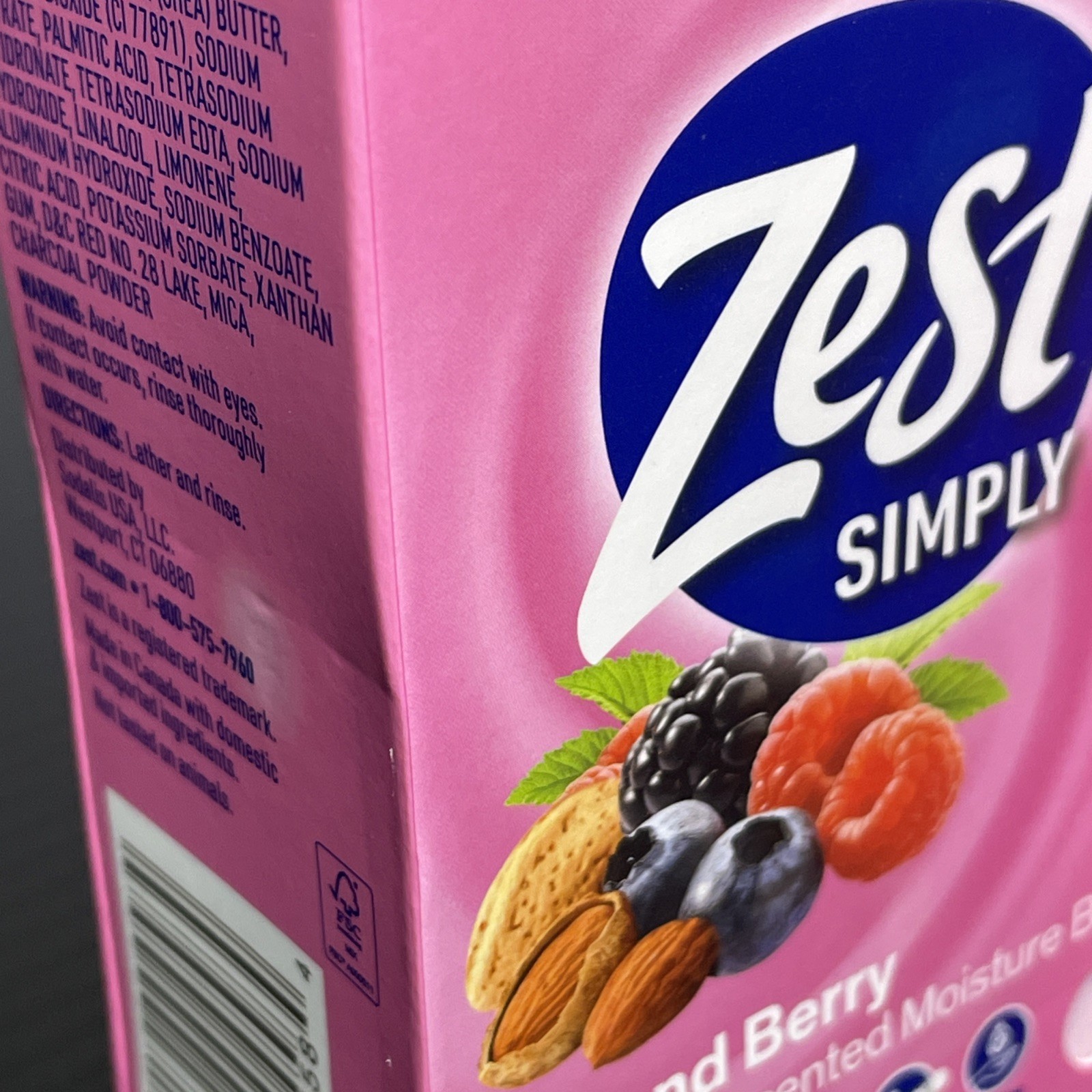 Lot Of 2 Zest Simply Almond Berry Luxurious Scented Moisture Bar 7.05oz New