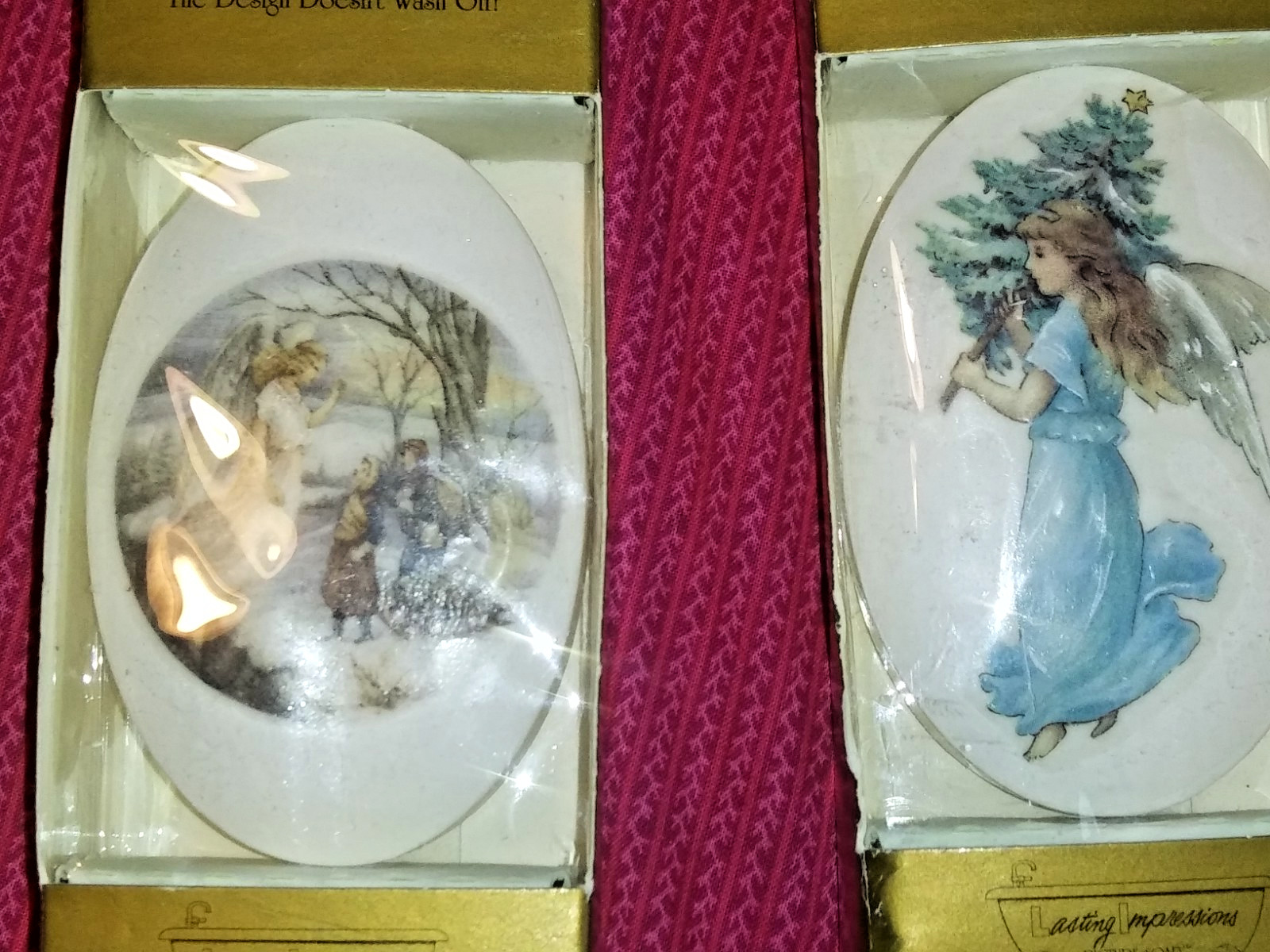 4 Bars of Lasting Impressions Picture Soap Blue Birds and Angels