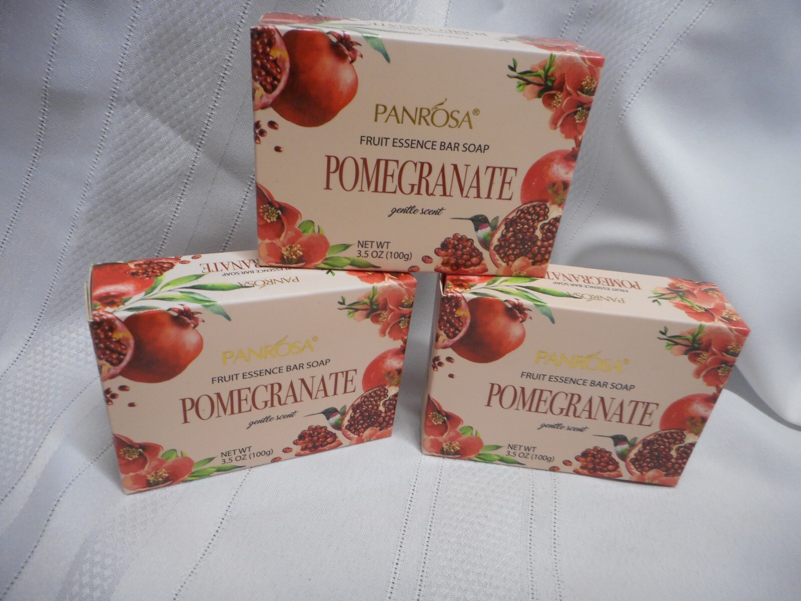 PANROSA Fruit Essence Bar Soap POMEGRANATE 3.5oz Lot of 3