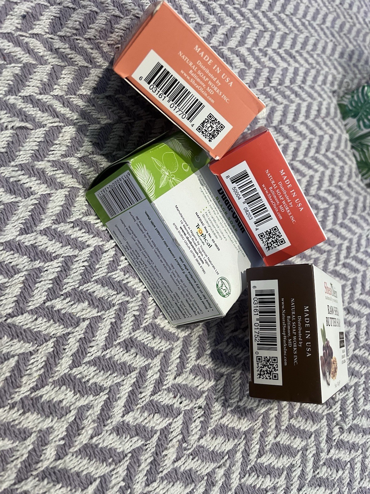 Shea Olein and Dudu-Osun Soap Bulk 4 Bars Shea Black Soap Coconut, Mango Butter