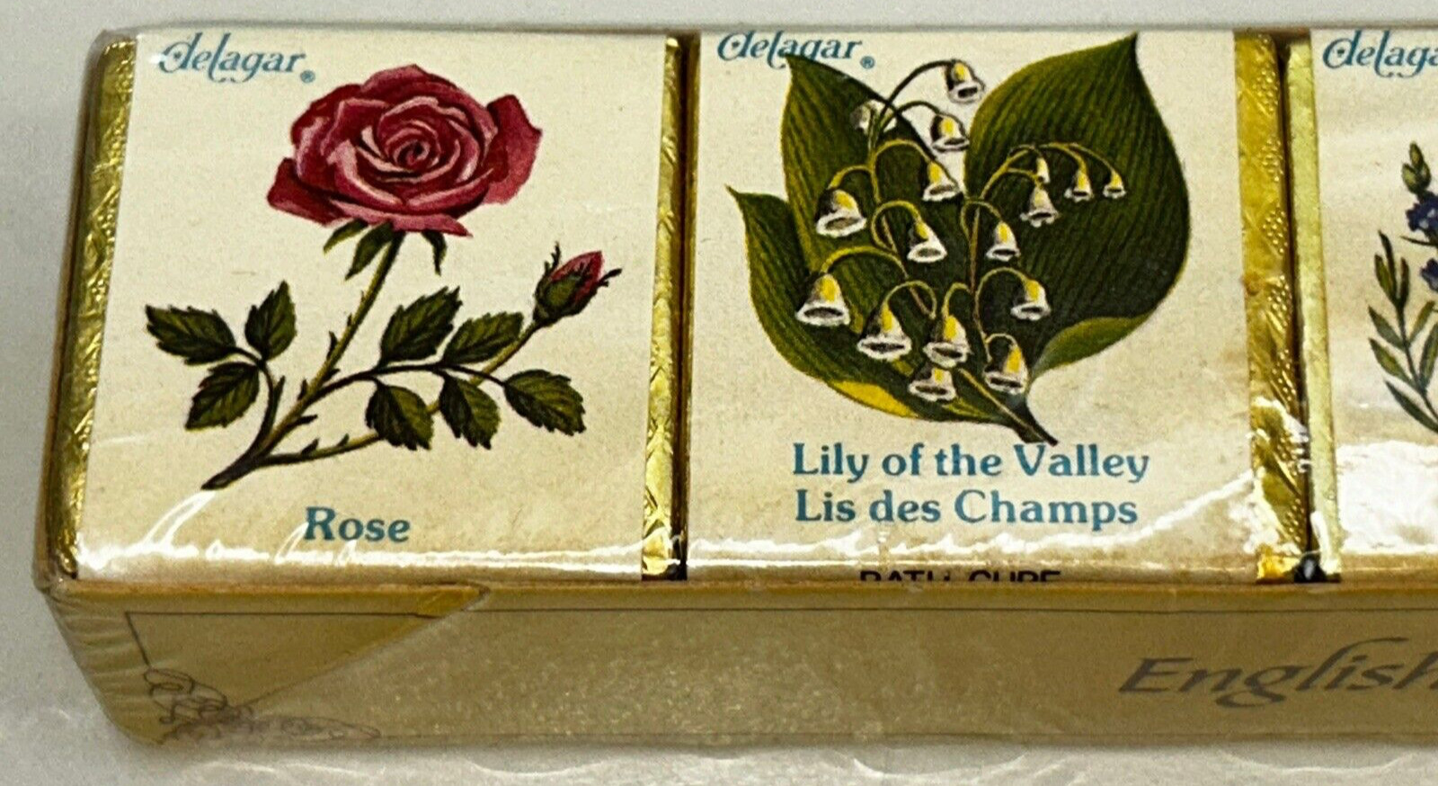 Delagar Vintage Pack of 6 Floral Scented English Bath Cubes NOS Sealed READ