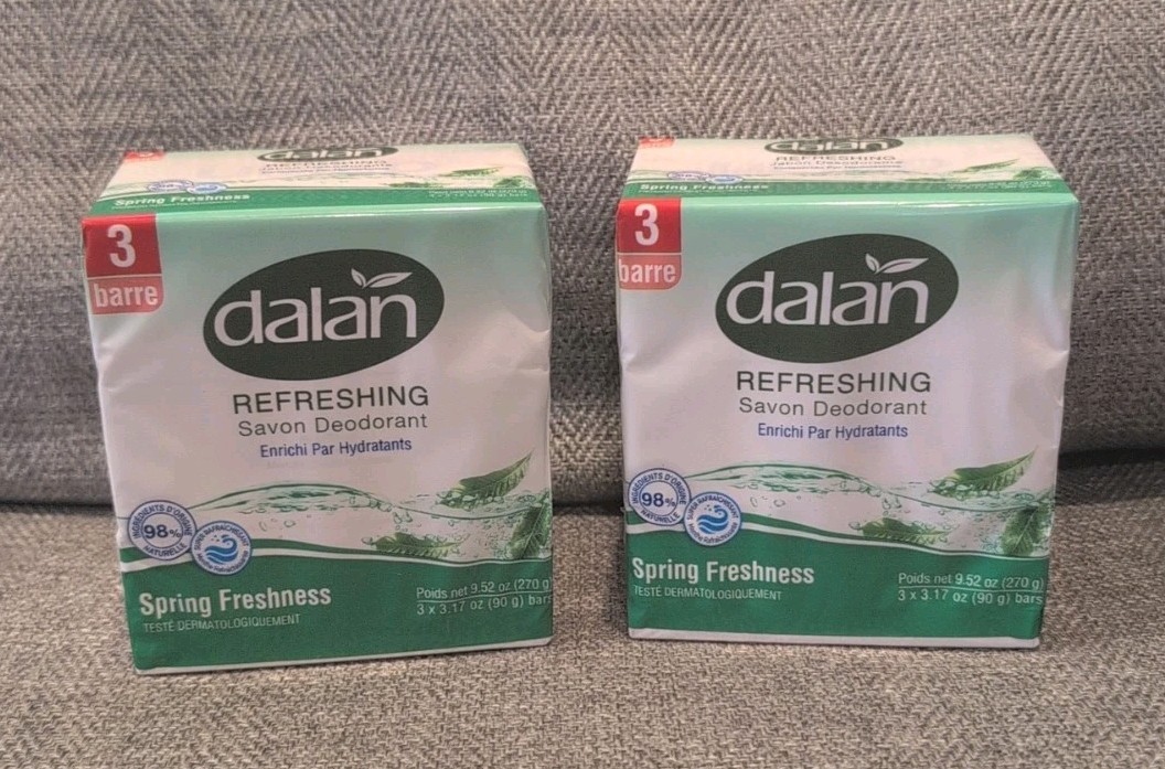 DALAN REFRESHING SPRING FRESHNESS MULTI CARE BAR SOAP (3) MOISTURIZERS 3.17 Oz