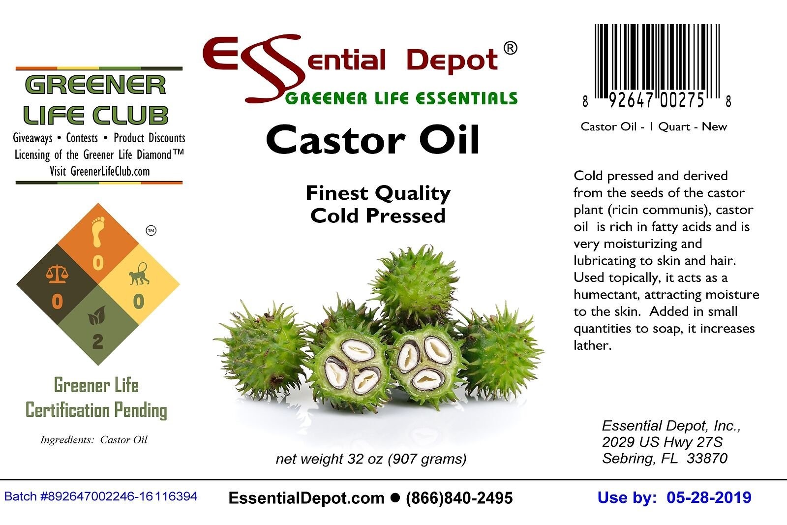 Castor Oil – 1 Quart