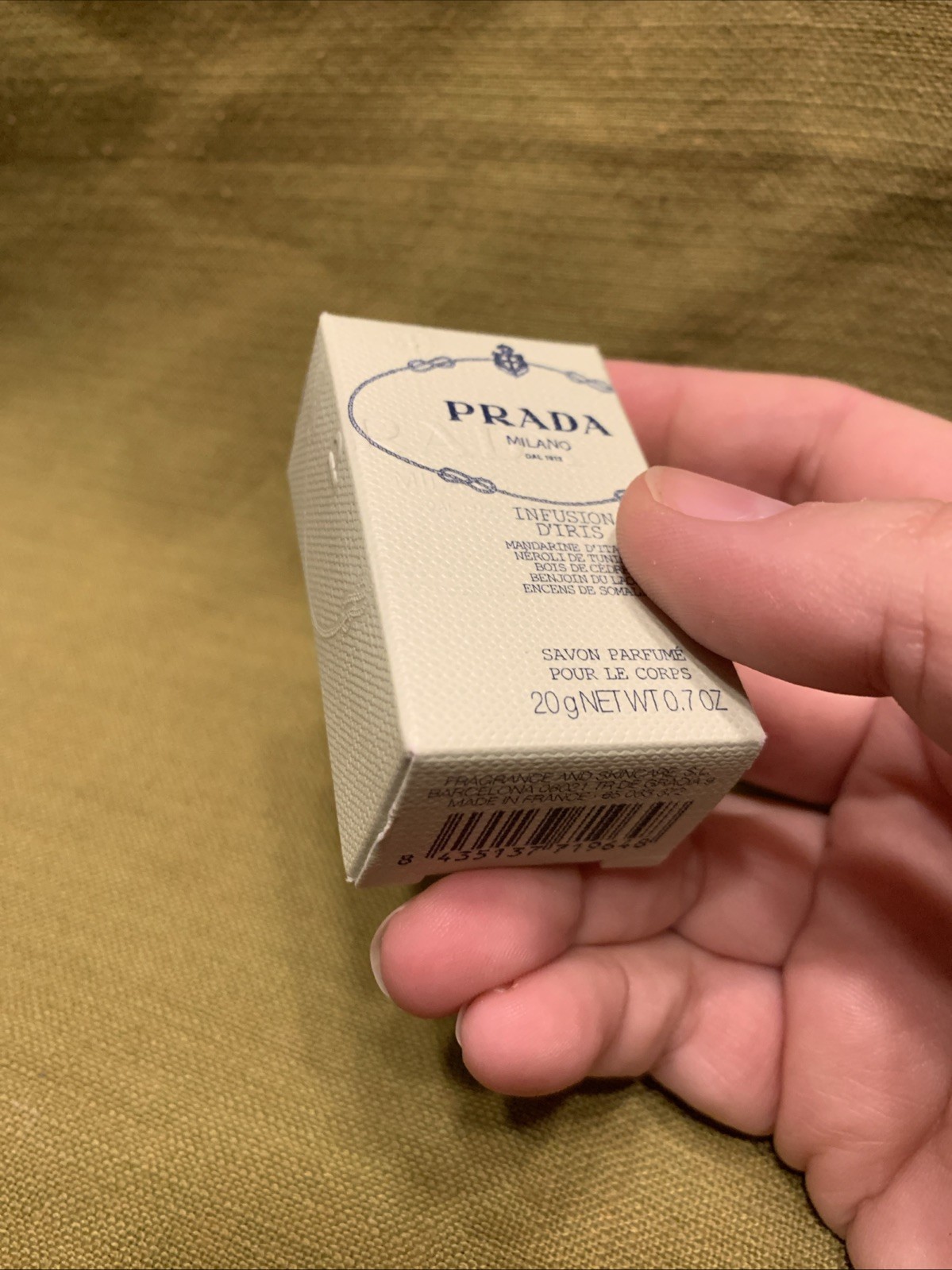 PRADA Infusion D’Iris Perfumed Bath Soap 20 grams 0.7 oz New in Box Mandarin