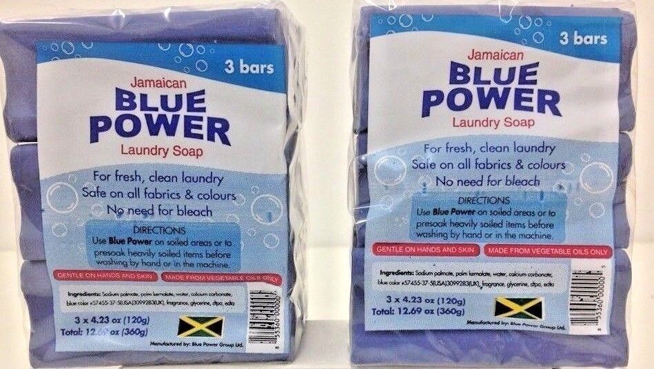 Jamaican Blue Power Laundry Soap 4.23 Oz (2 Packs of 3 soaps)