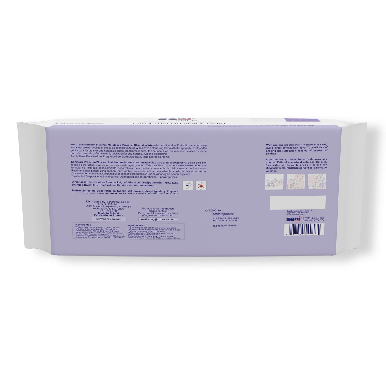 Seni Care Personal Cleansing Wipe 10 x 12″ S-WP48-C11 12 Pack 576 Wipes