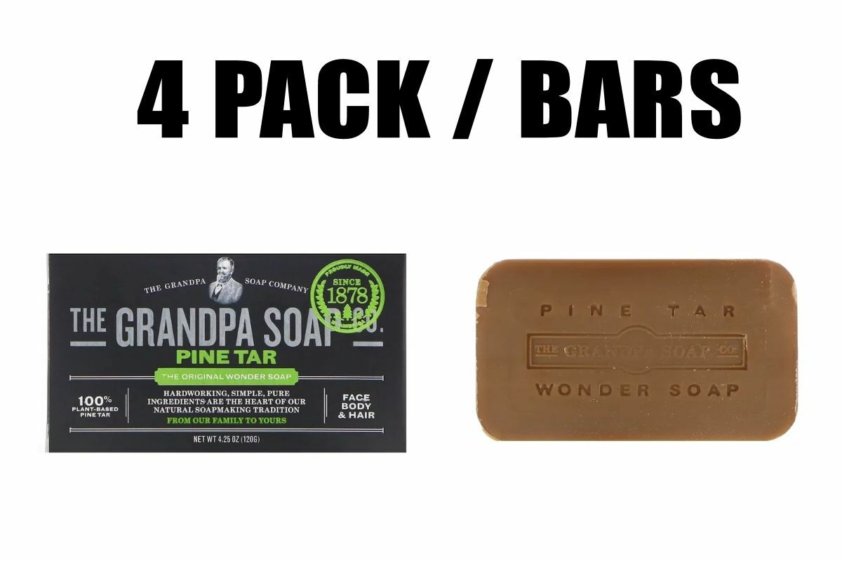Grandpa’s, Wonder Pine Tar Soap, 4 Pack, 4.25 oz (120g) each