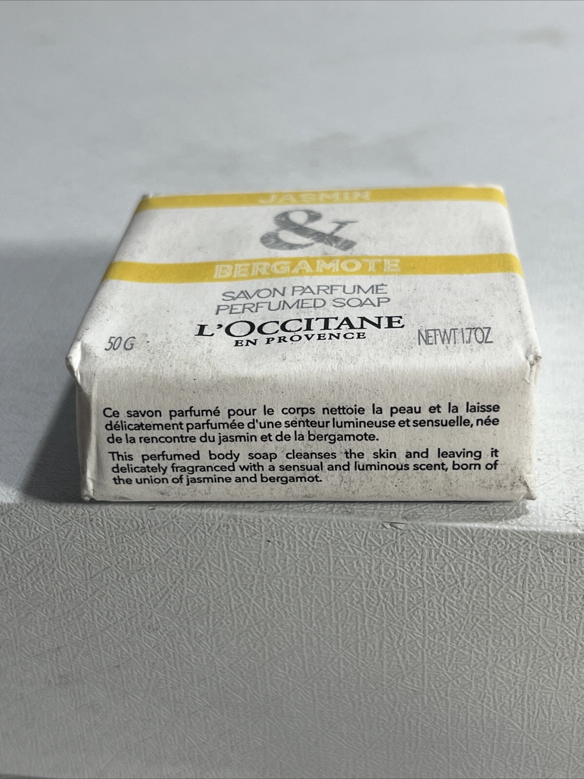 5 New Loccitane Jasmin & Bergamote Bar Soap, 1.7oz Each, Slightly Damaged Outer