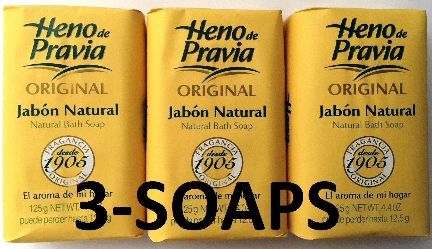 Heno de Pravia Organic Bath Soap – 3 Bars of 4oz Each, Vitamin E Infused