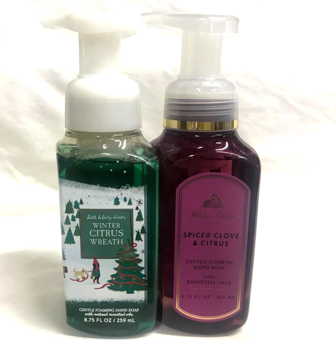 Bath Body Works WINTER CITRUS WREATH & SPICED CLOVE CITRUS Gentle Foam Hand Soap