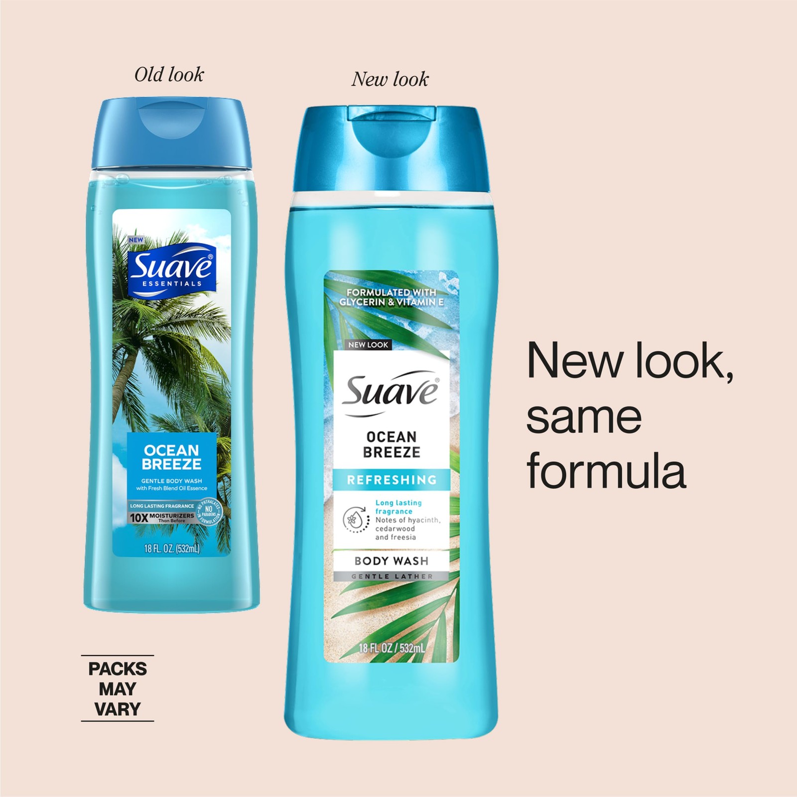 Suave Ocean Breeze Moisturizing Body Wash with Glycerin 18 Fl Oz (Pack of 1)