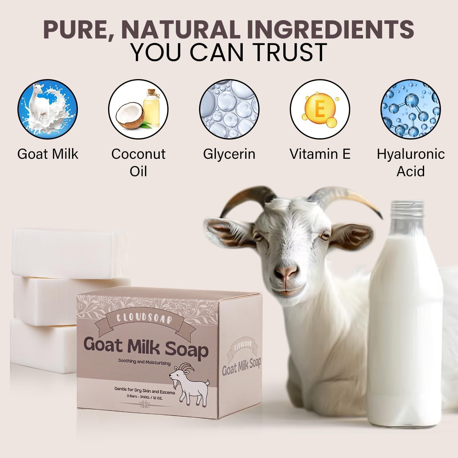 Goat Milk Soap – Natural Moisturizing Bar for Dry, Sensitive & Delicate Sk