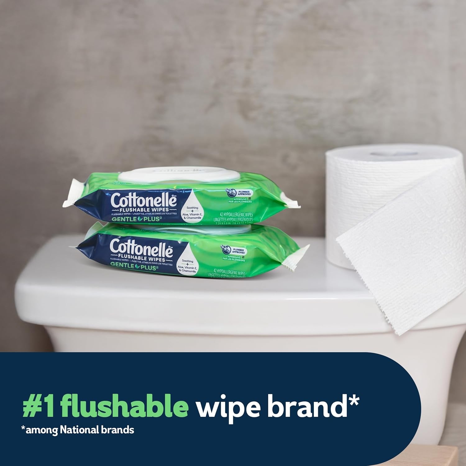 Cottonelle GentlePlus Flushable Wet Wipes with Aloe & Vitamin E, 4 Flip-Top Pack