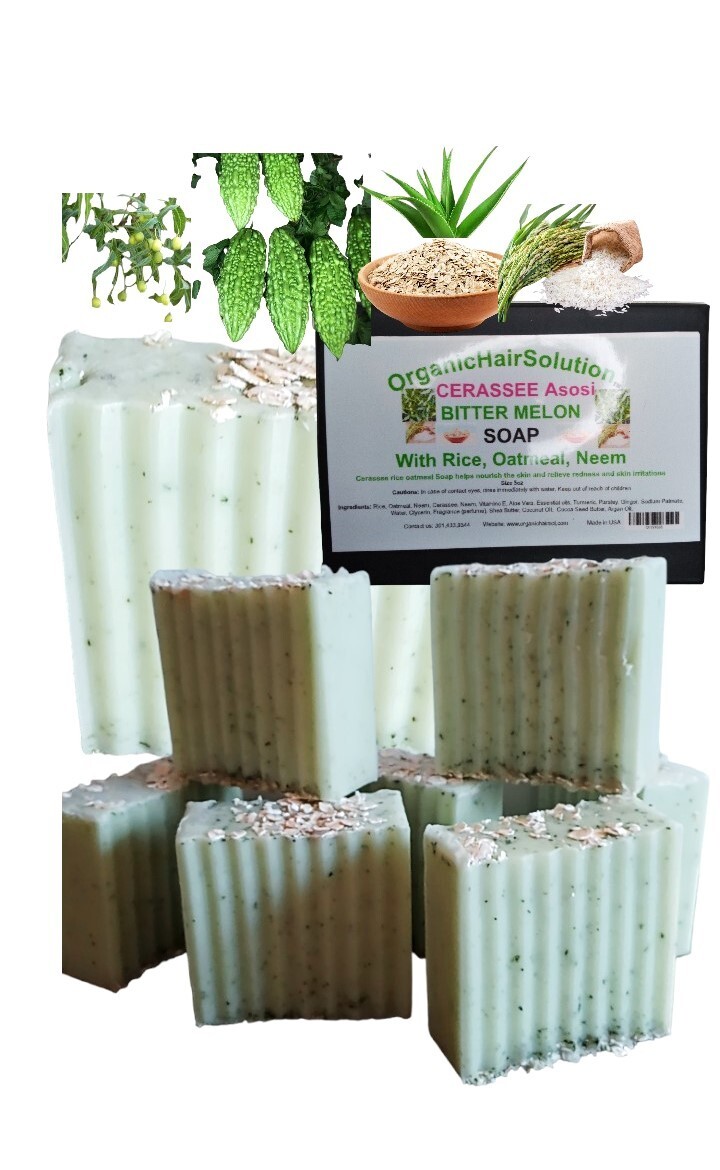 BITTER MELON OR CERASEE SOAP (Asosi)-Oatmeal -Neem- Ginger & Parsley Acne soap