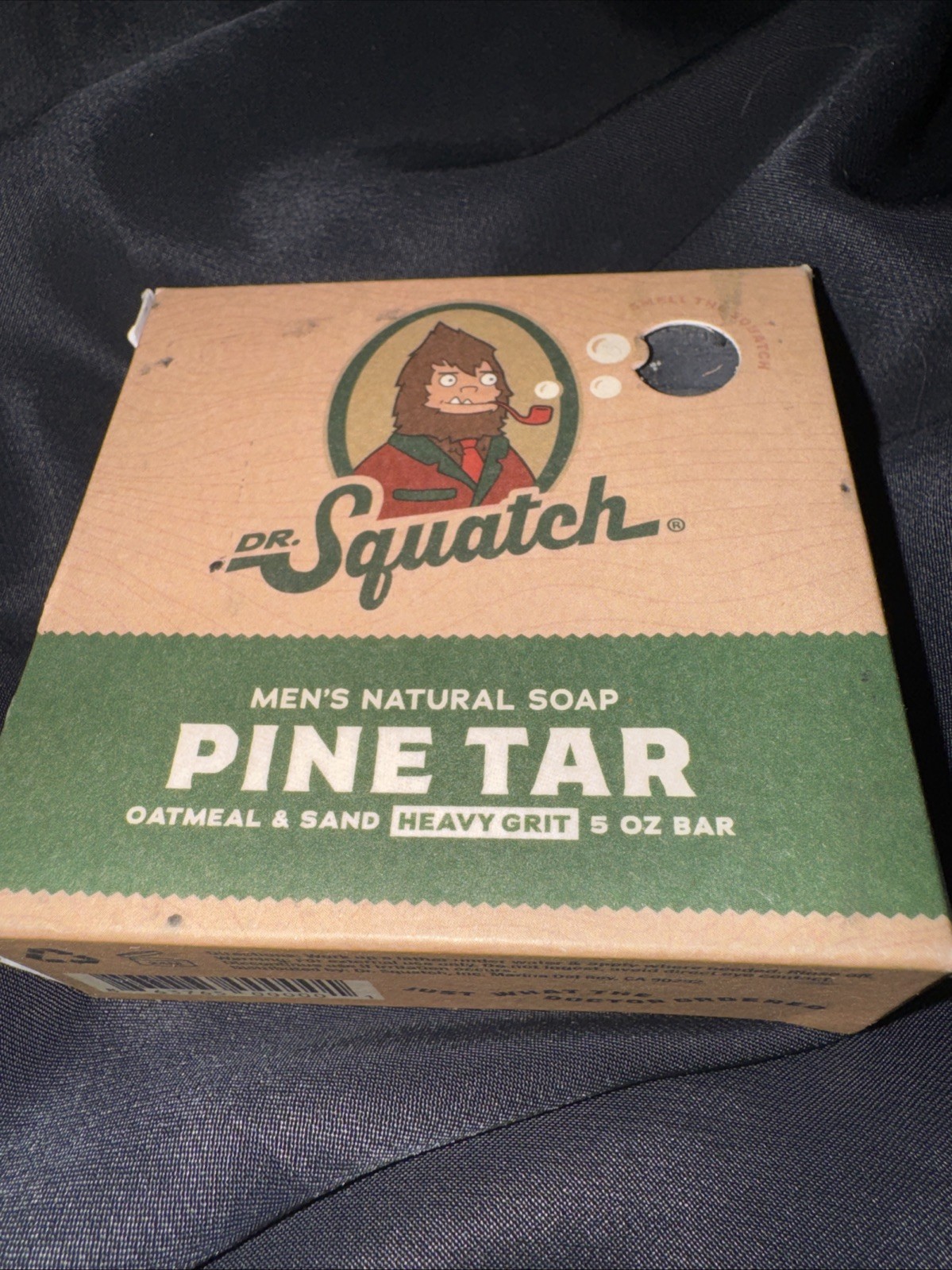 New Dr. Squatch Men’s Natural Pine Tar Bar Soap Heavy Grit 5 oz Oatmeal & Sand