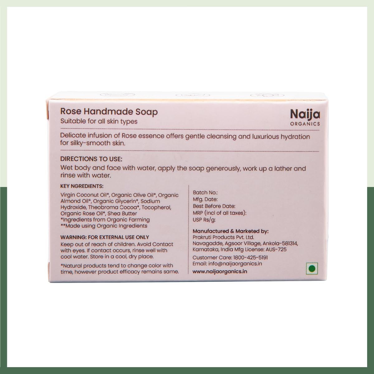 Naija Organics Rose Natural Bath Soap |Anti Aging,Chemical-Free,Skin Brightening