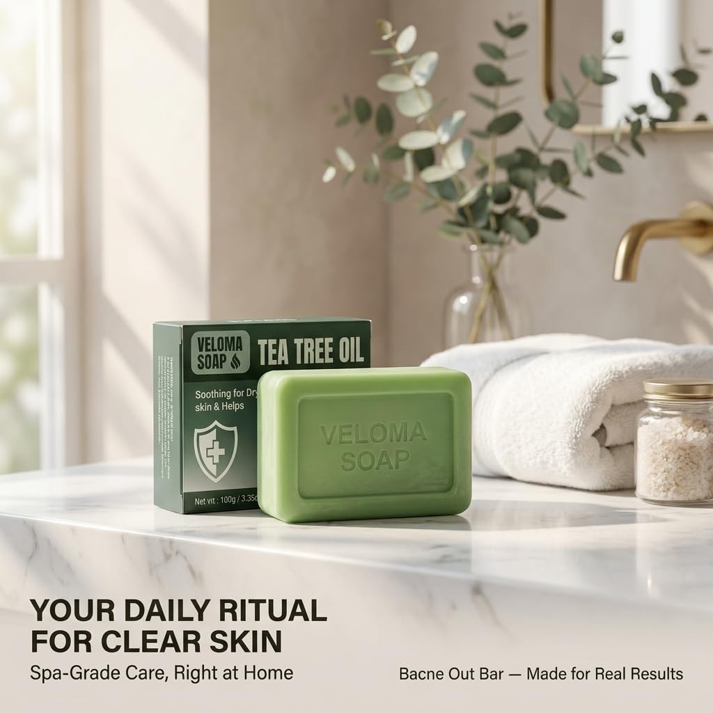 Veloma Antifungal Soap,Veloma Soap,Soothing Tea Tree & Eucalyptus, Deep Pore Cle