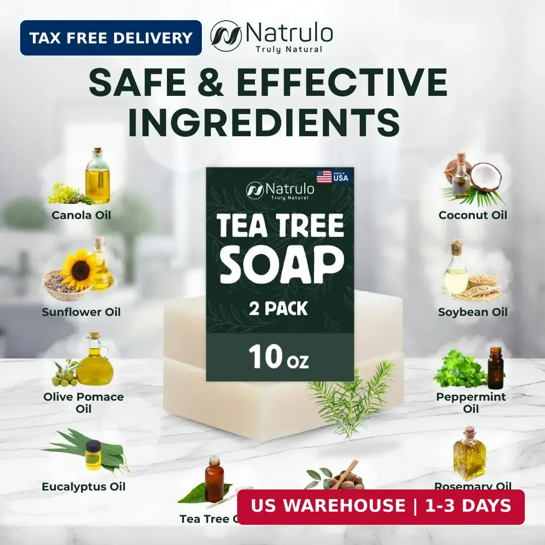 Tea Tree Soap – Natural Defense Tea Tree Oil Soap Bar for Face & Body – Remedy F