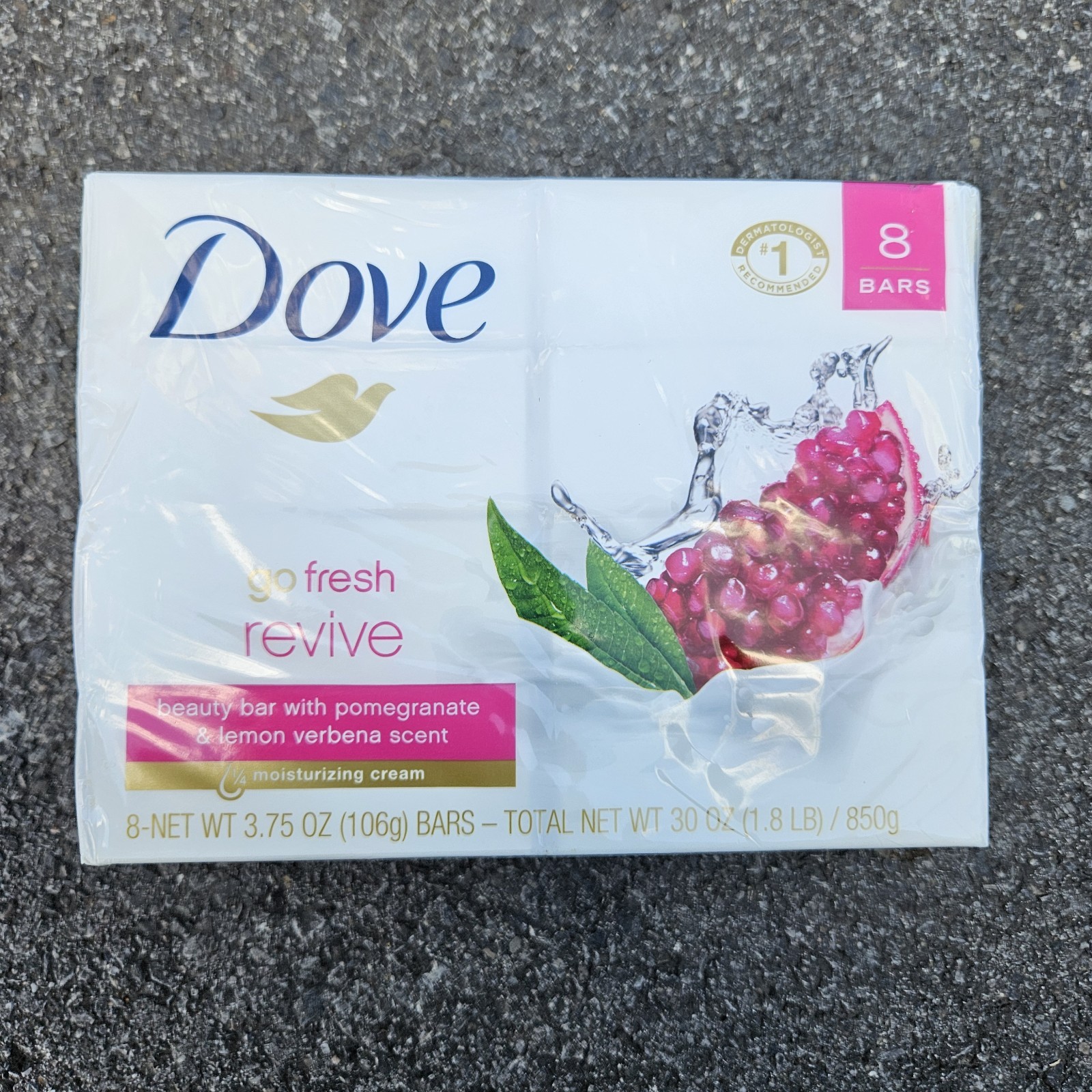 Dove Revive Pomegranate & Lemon Verbena Scent – 8 3.75oz Bath Bars Moisturizing