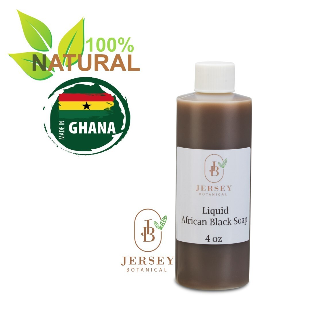 Liquid African Black Soap 4 oz 100% Pure Natural Raw Organic Face Body Bath Wash