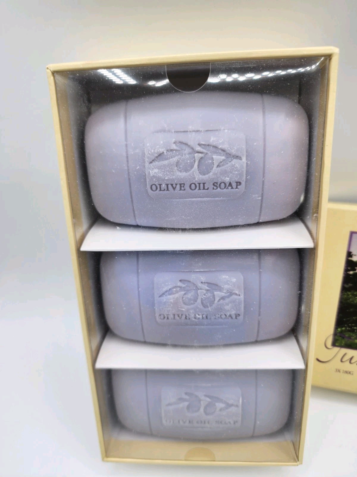 Sapone Tuscan Olive Oil Soaps Wildflower Scent Purple 3 Bar Soap Set!
