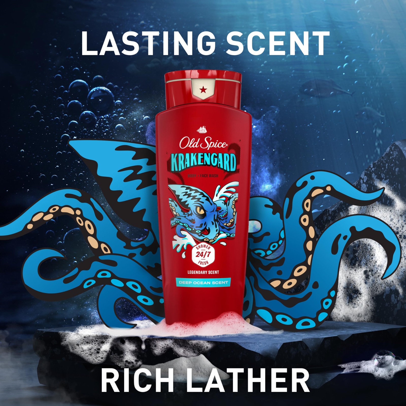 Old Spice Cleansing Body Wash for Men, 3X Defense, 24/7 24 Fl Oz (Pack of 4)