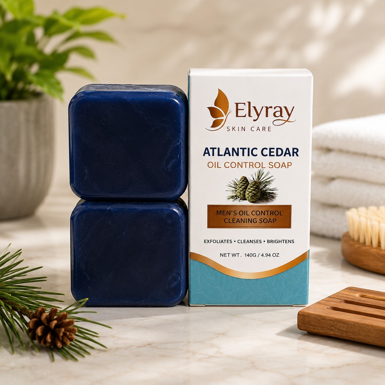 Elyray Soap Atlantic Cedar For Men Pack 12