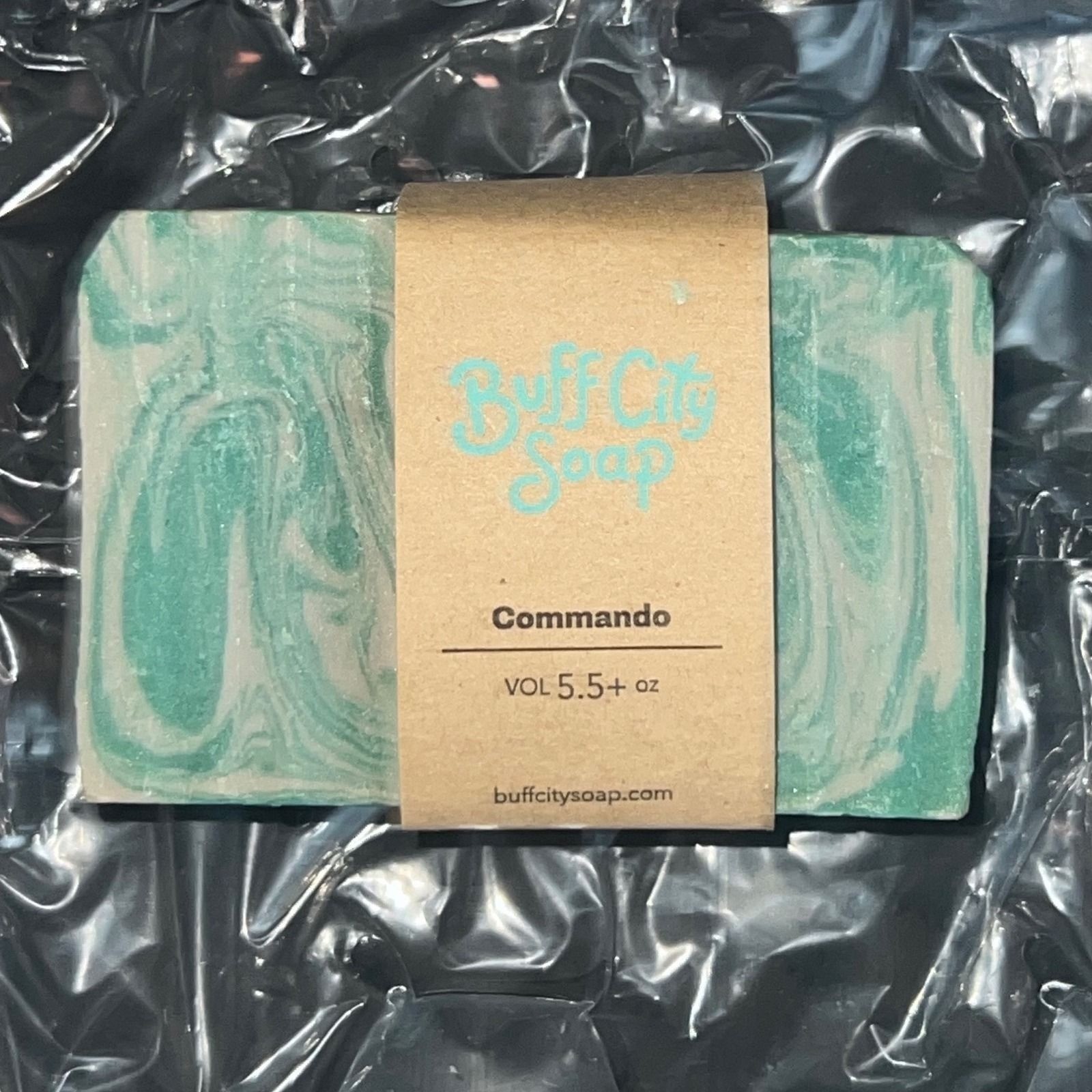 Buff City Soap Commando Bar Soap 5.5oz Green Marbled Shea Butter New