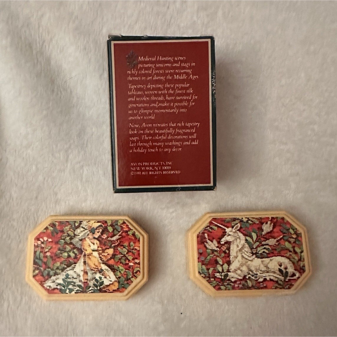 Avon Tapestry Two Hostess Decorative Body Bar Soaps Festive Fragrance 3 oz Each