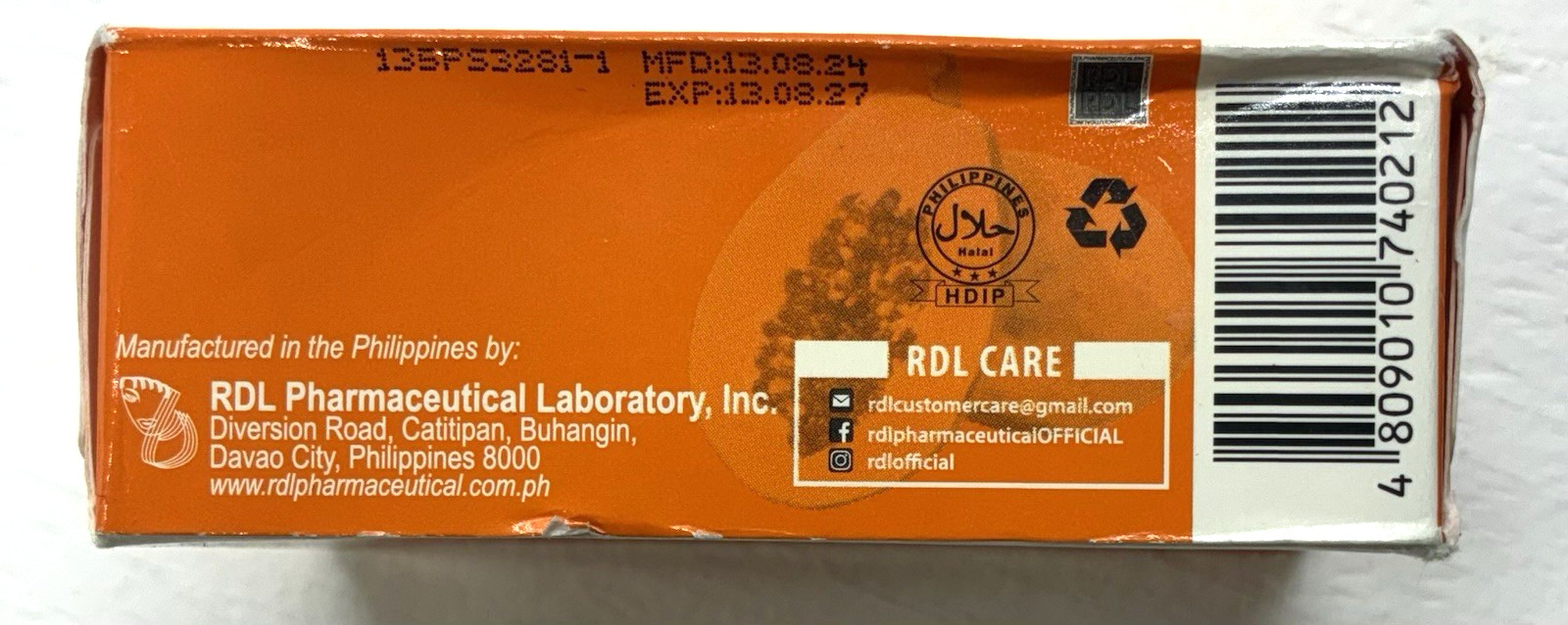 RDL Papaya Whitening + Sunscreen Face and Body Bar Soap 135 grams New Sealed