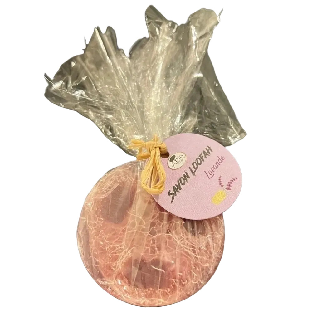 Lavender & Argan Loofah Soap- Made in Morocco -CP- 100g