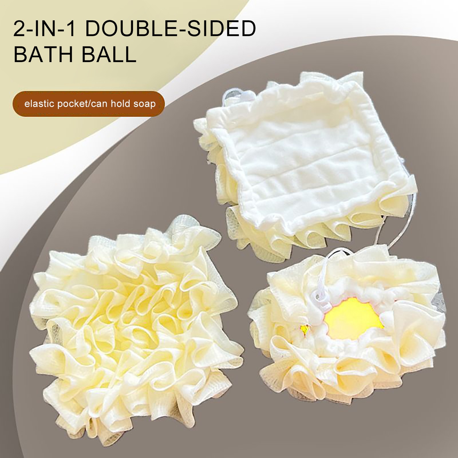 Bath Sponge 2 In 1 Body Sponge With Soap Pouch Multifunctional Bathroom