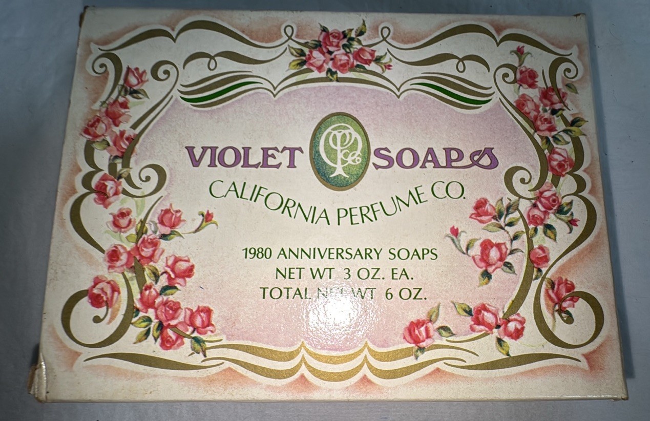 Vintage AVON 1980 Anniversary California Perfume Co. Violet Soaps NIB NOS