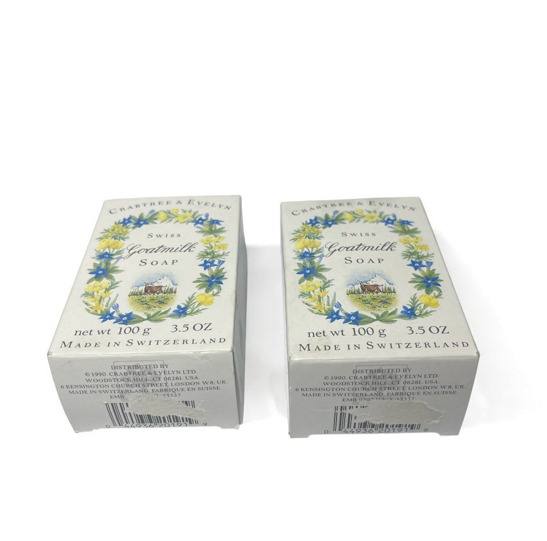 2 Crabtree & Evelyn Goatmilk Soap 3.5oz Goat Milk Soap Bar Vintage