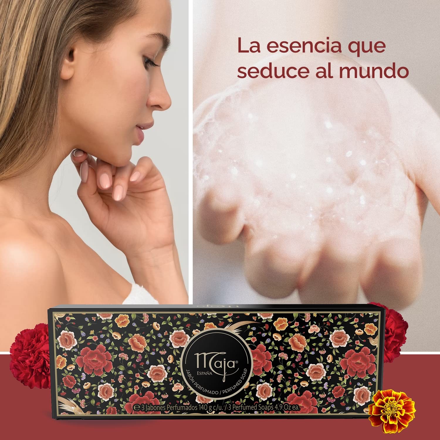 Myrurgia Maja for Women – 3 x 4.9 oz Soap Ounce (Pack of 3), Cranberry