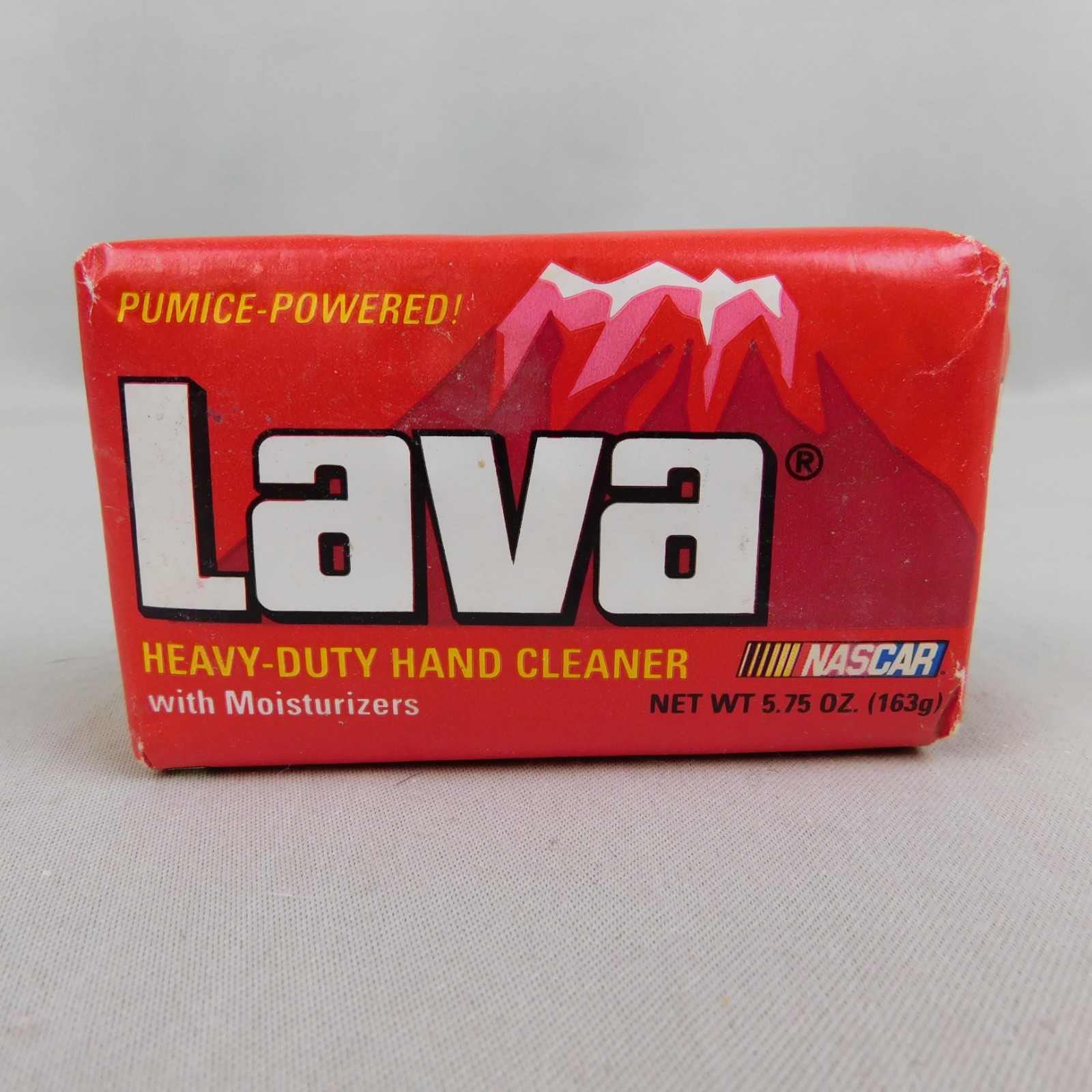 90s NOS Lava Heavy Duty Hand Cleaner 5.75oz Bar Soap Red NASCAR Package #A297