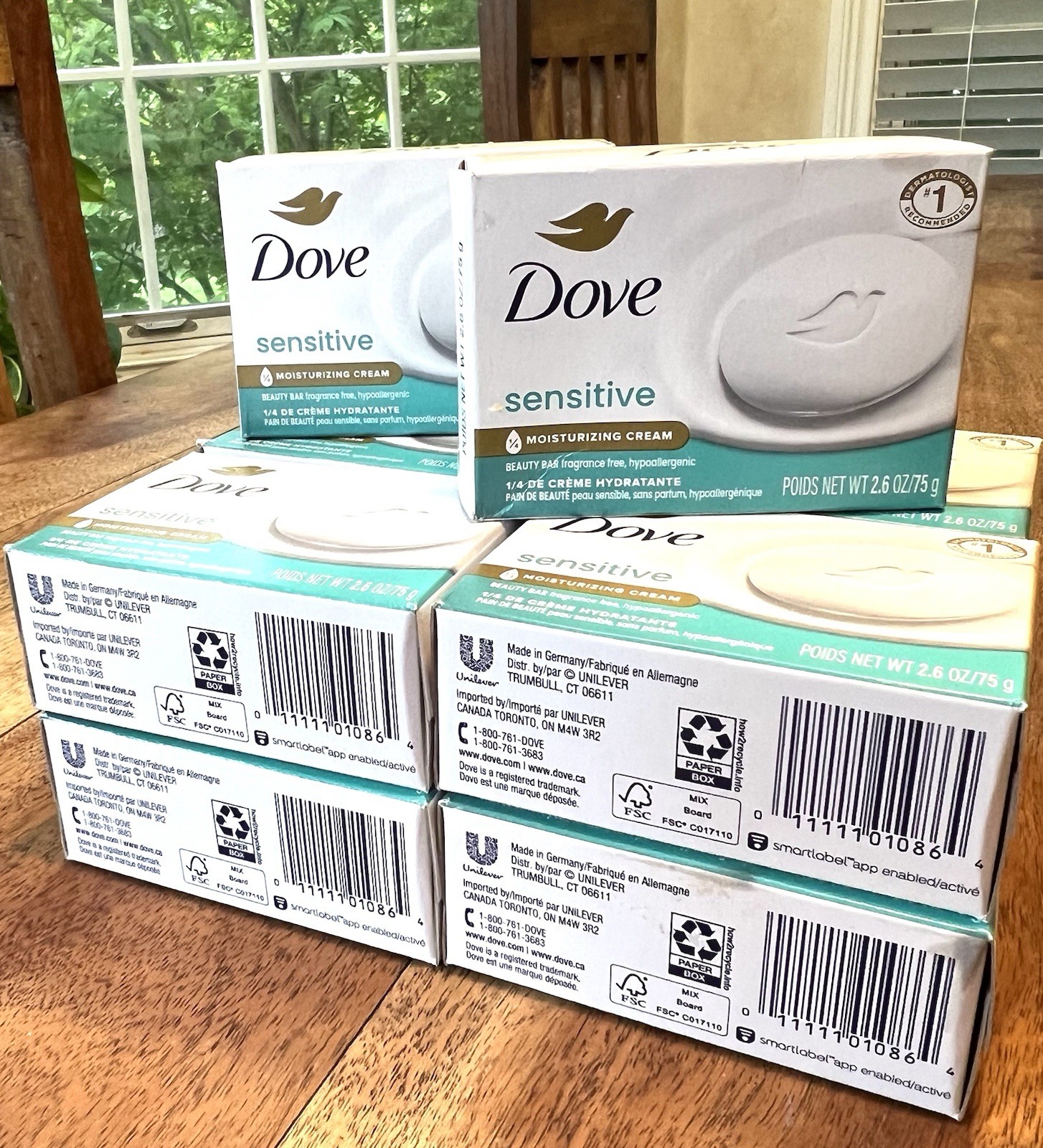 DOVE Sensitive Skin Beauty Bar Soap Fragrance Free Hypoallergenic 2.6oz Lot 10