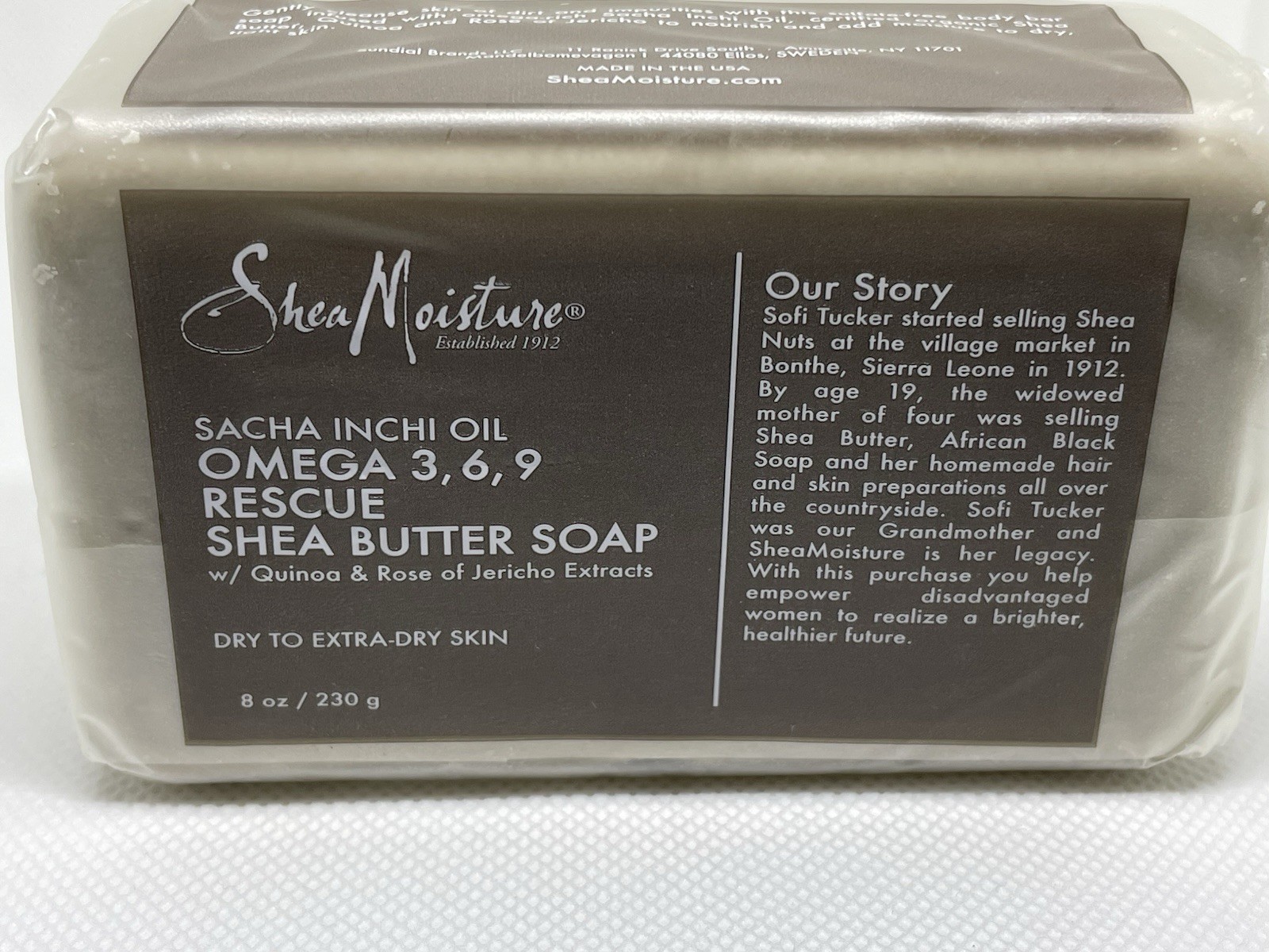 SheaMoisture Omega 3,6,9 Rescue Bar Soap Quinoa & Rose of Jericho 8oz
