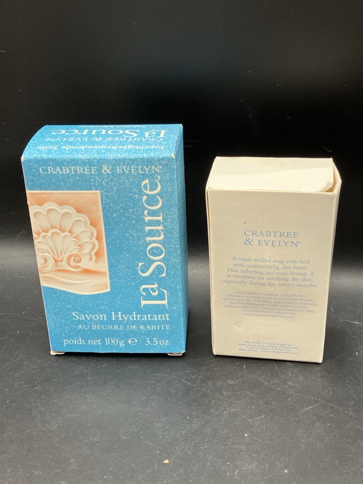 Crabtree & Evelyn La Source Moisturizing Soap Shea Butter 3.5 oz & 1 oz (2 Bars)