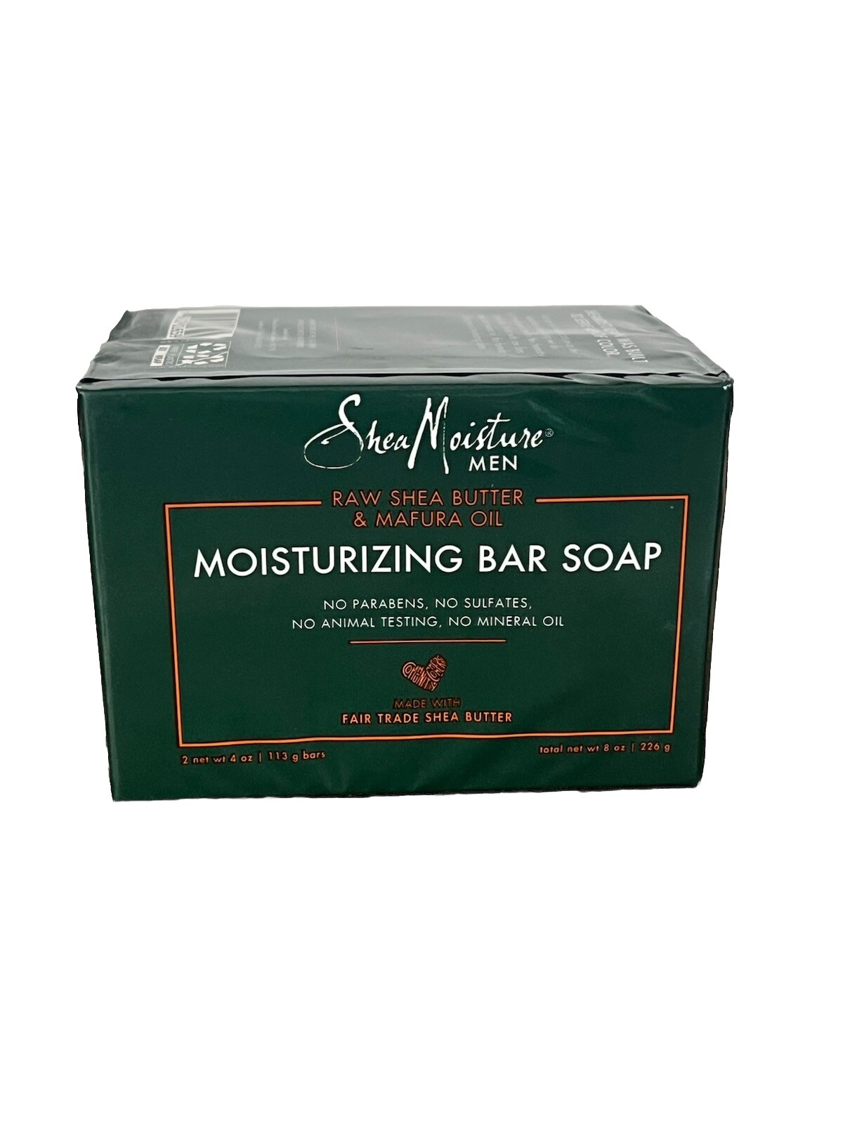 Shea Moisture Moisturizing Bar Soap Raw Shea Butter & Mafura Oil 2 Bars 4 oz