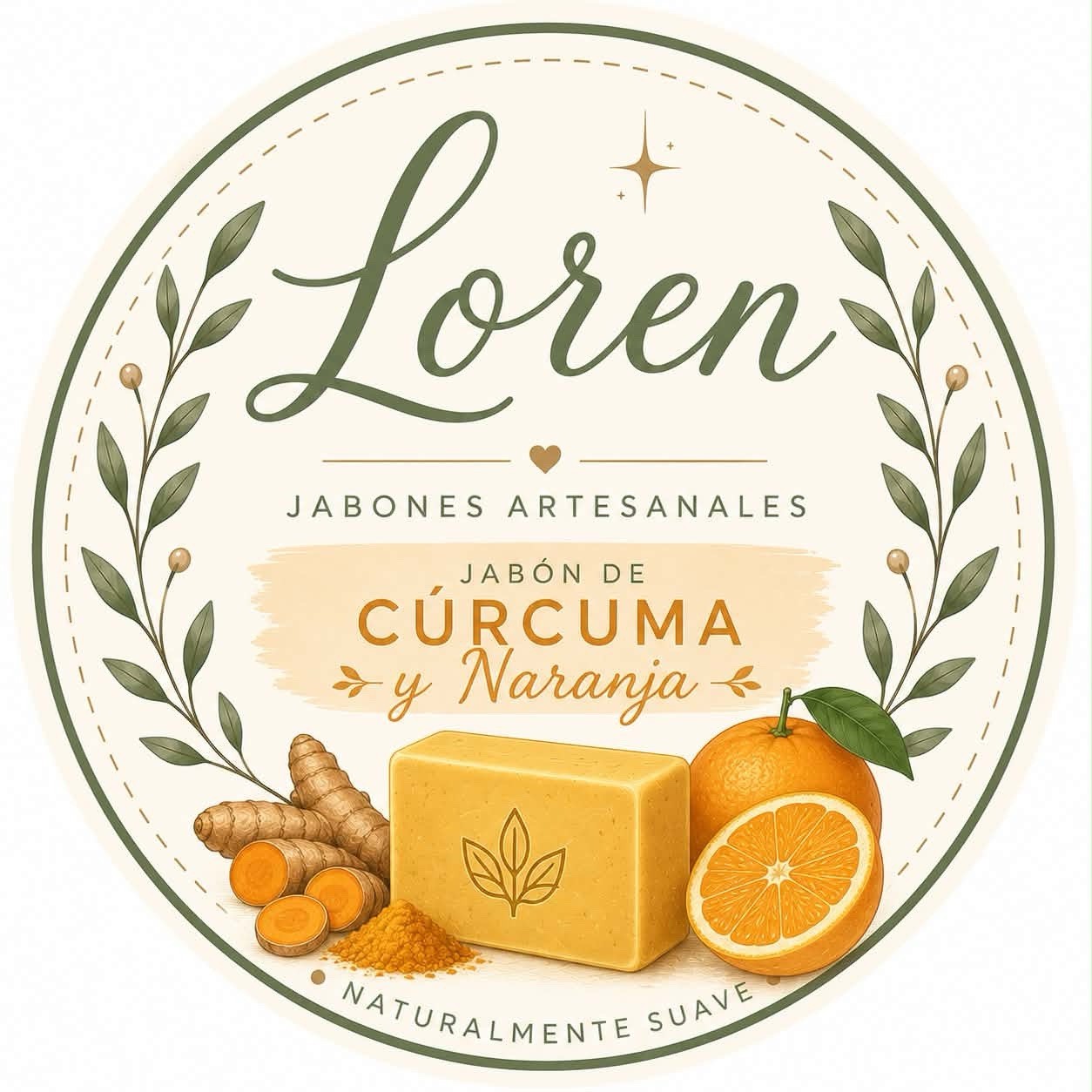 Loren Handmade All Natural Jabones Artesanales Orange Bar Soap