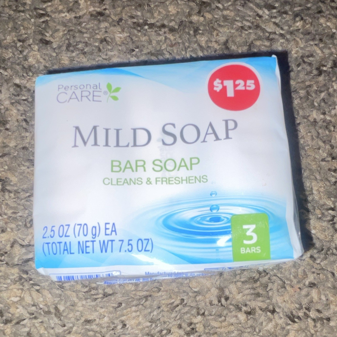 Personal Care Mild Soap Fresh Scent Bar Soap 3-Pack 2.5 oz Each White Bars