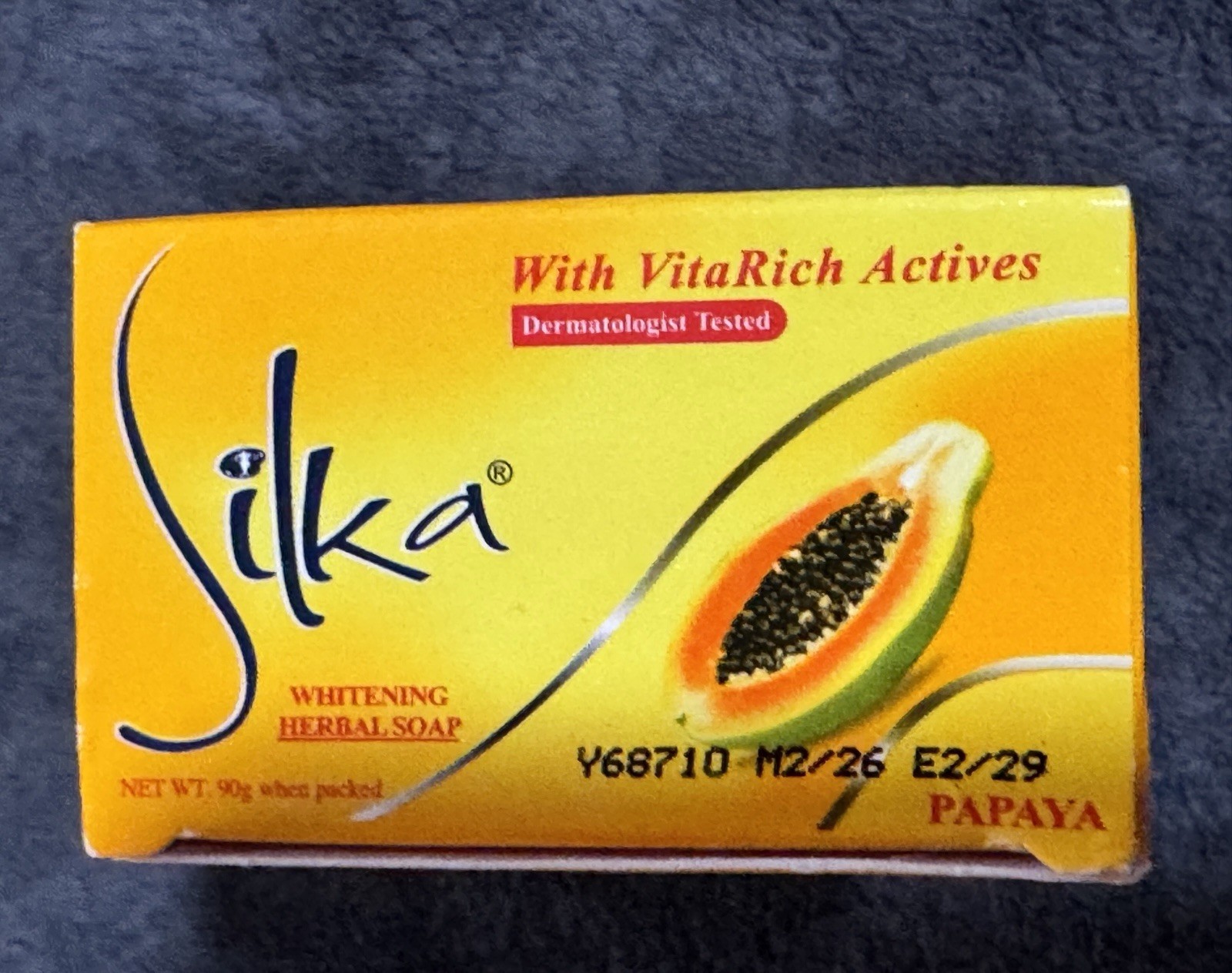 Silka Whitening Herbal Papaya Soap With Vitarich Actives 90 G Pack of 1 New!
