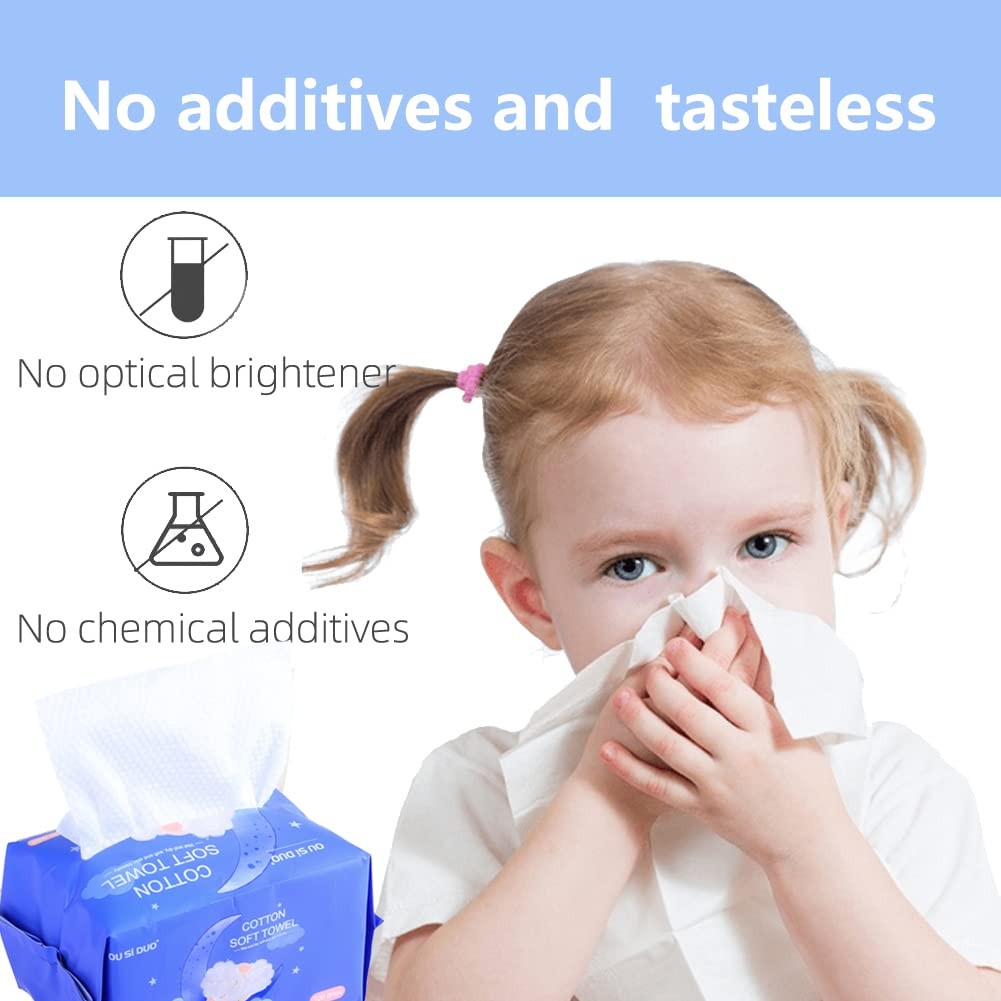 Dry Baby Wipes, Made of 100% cotton, Chemical-free 1 Count (Pack 600)