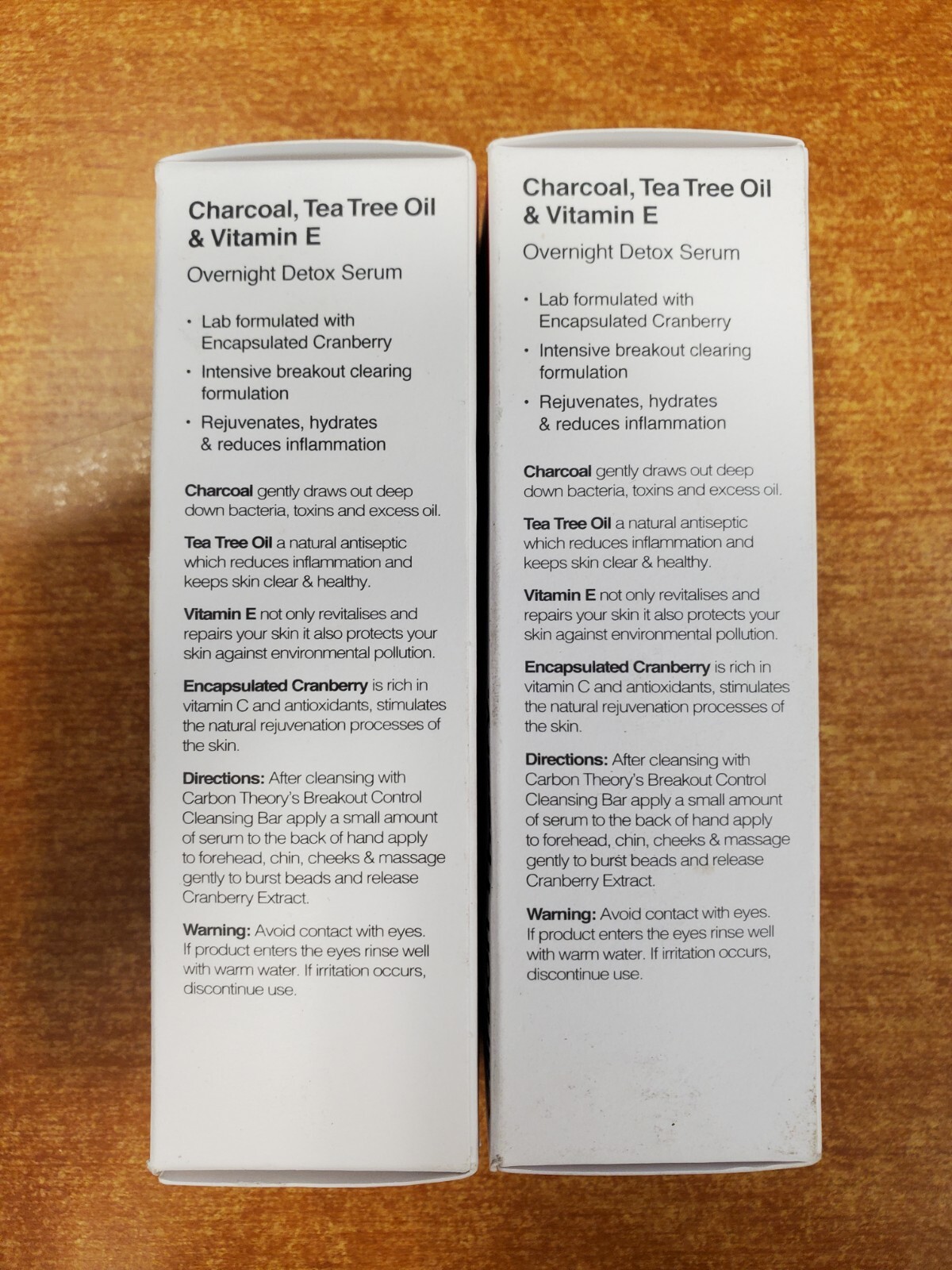 2 Pk: Carbon Theory Charcoal Tea Tree Oil/Vitamin E Overnight Serum 1oz ea E11C